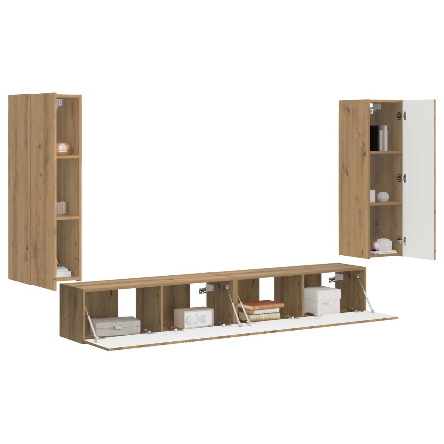 TV Wall Cabinet Set 4 pcs Artisan Oak Engineered Wood