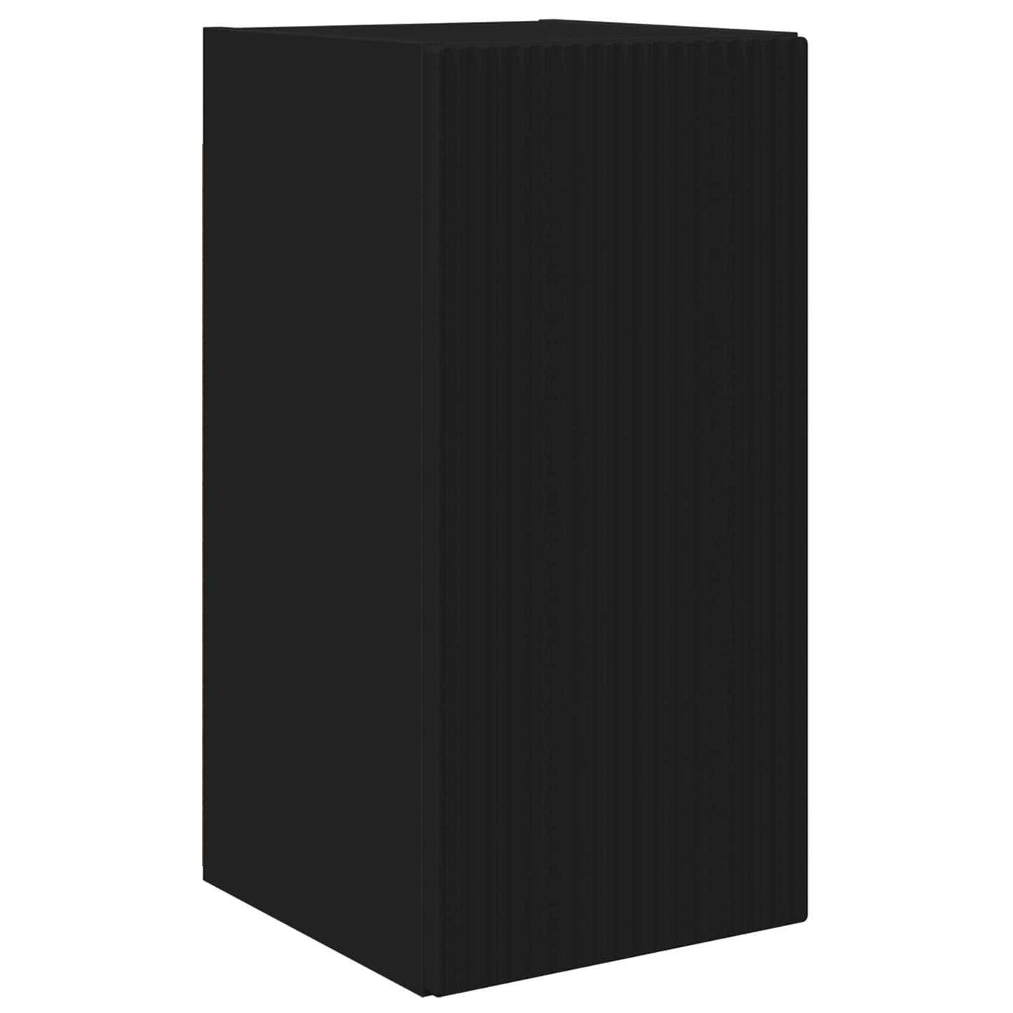 TV Wall Cabinet Set Wall-mounted 4 pcs Black Engineered Wood