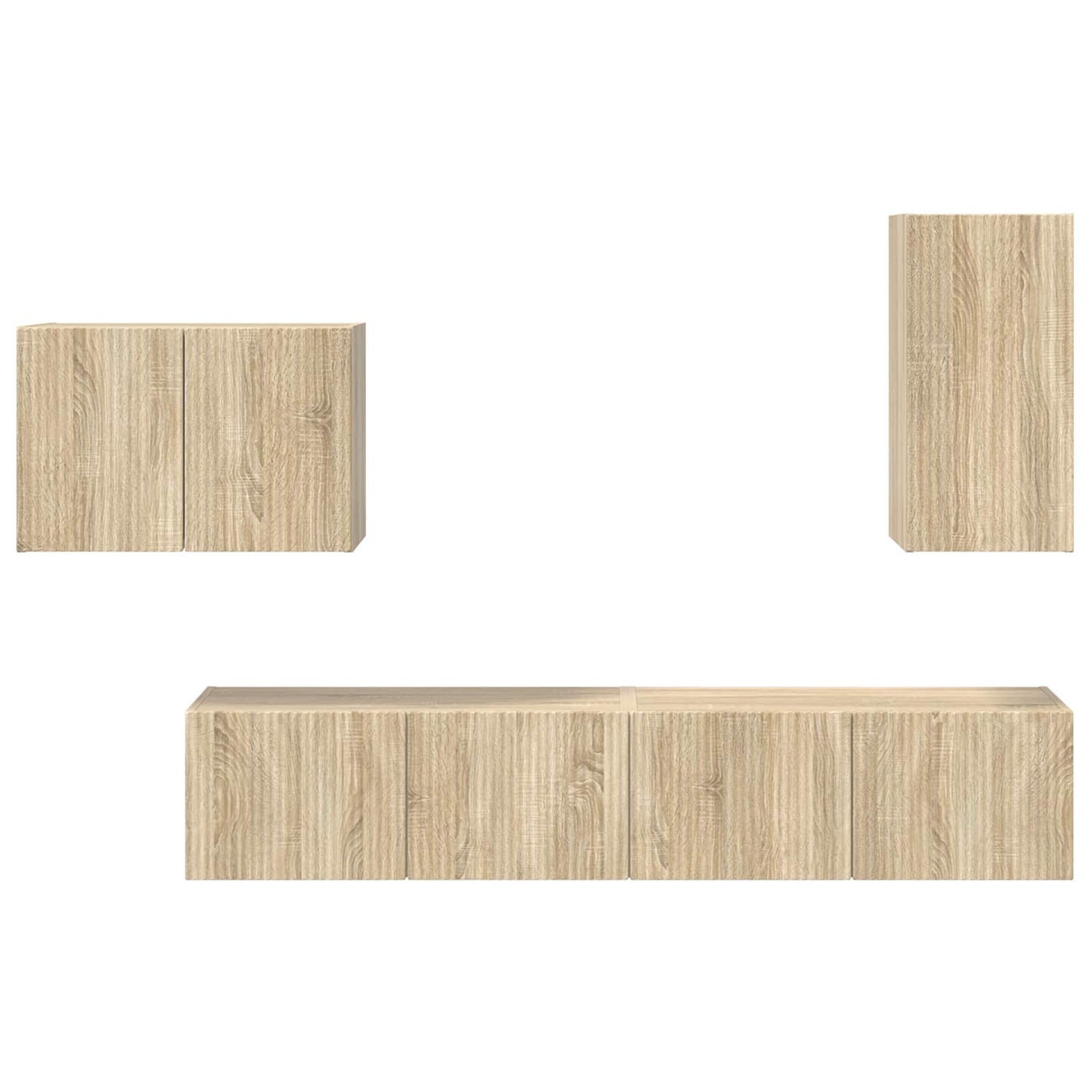 TV Wall Cabinet Set 4 pcs Sonoma Oak Engineered Wood