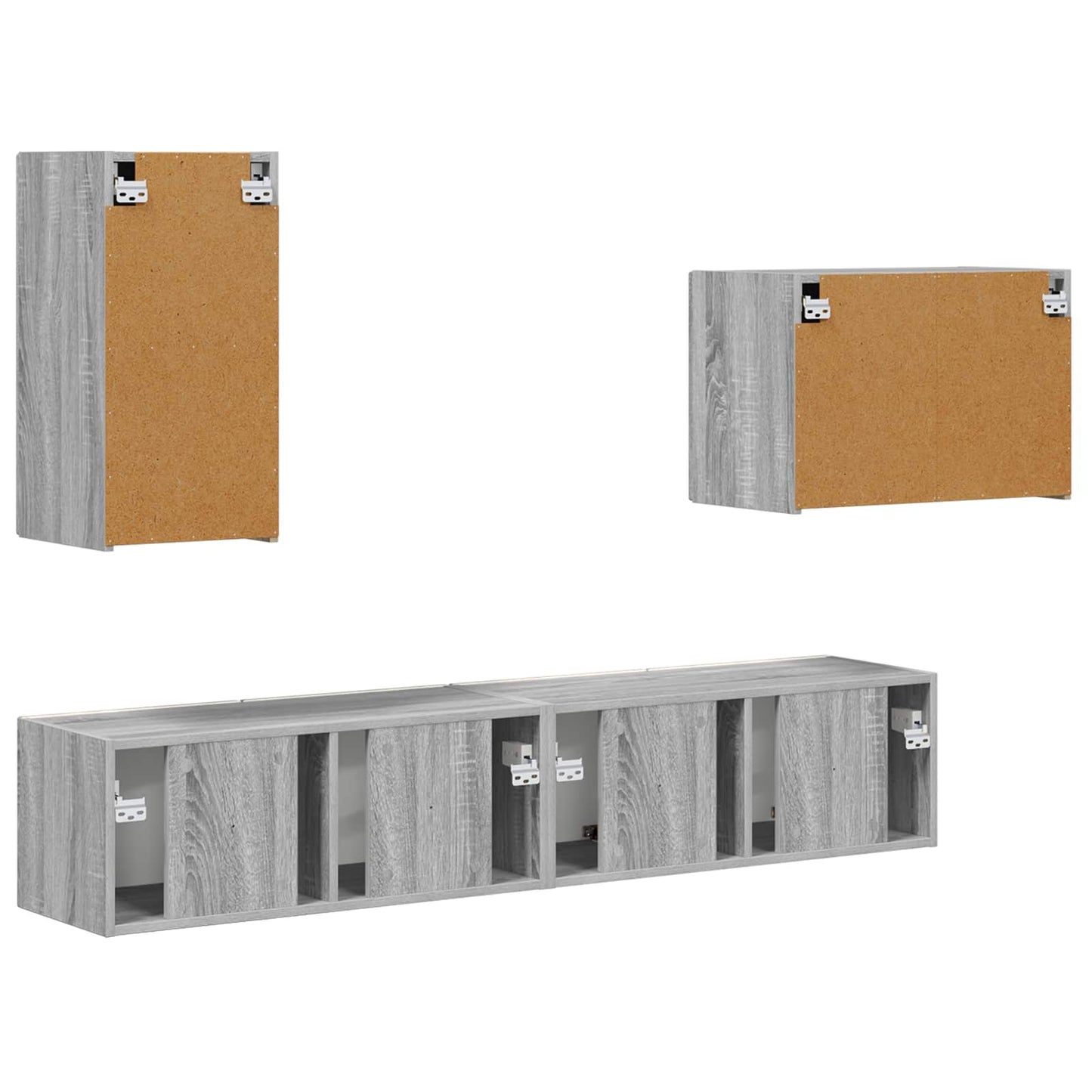 TV Wall Cabinet Set 4 pcs Grey Sonoma Engineered Wood