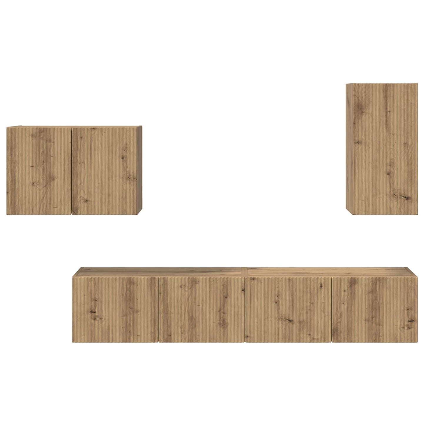TV Wall Cabinet Set 4 pcs Artisan Oak Engineered Wood