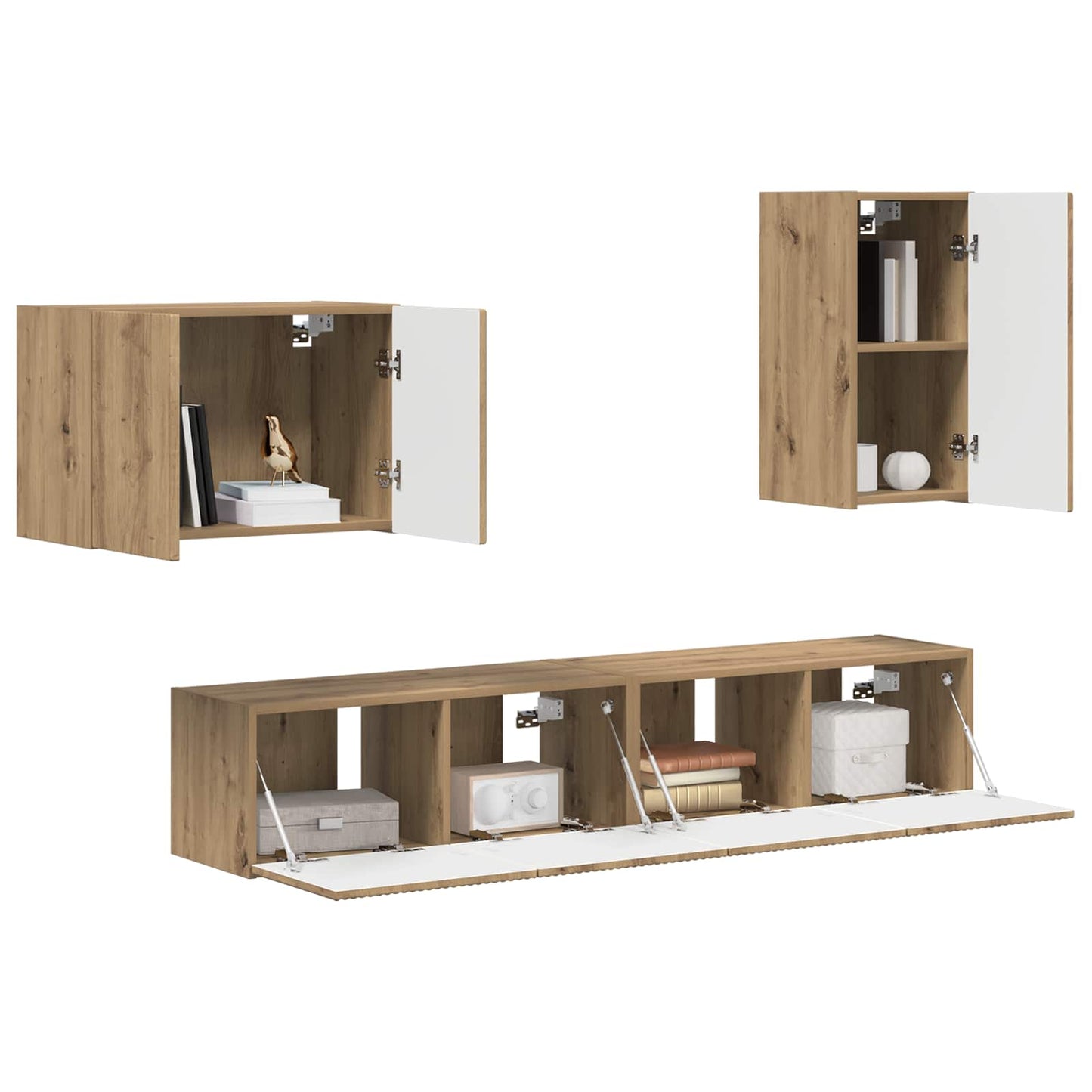 TV Wall Cabinet Set 4 pcs Artisan Oak Engineered Wood