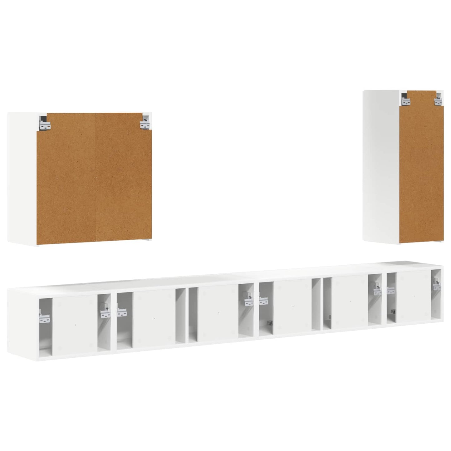 TV Wall Cabinet Set Wall-mounted 6 pcs White