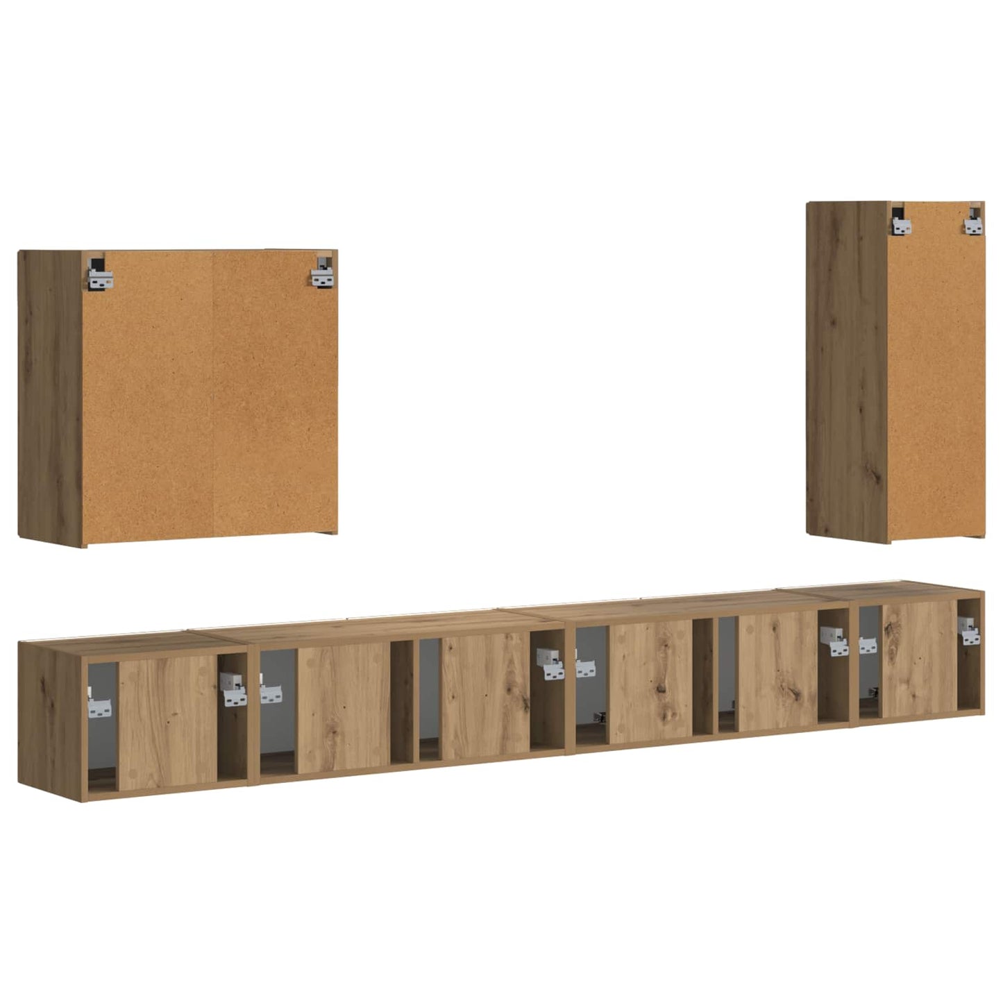 TV Wall Cabinet Set Wall-mounted 6 pcs Artisan Oak