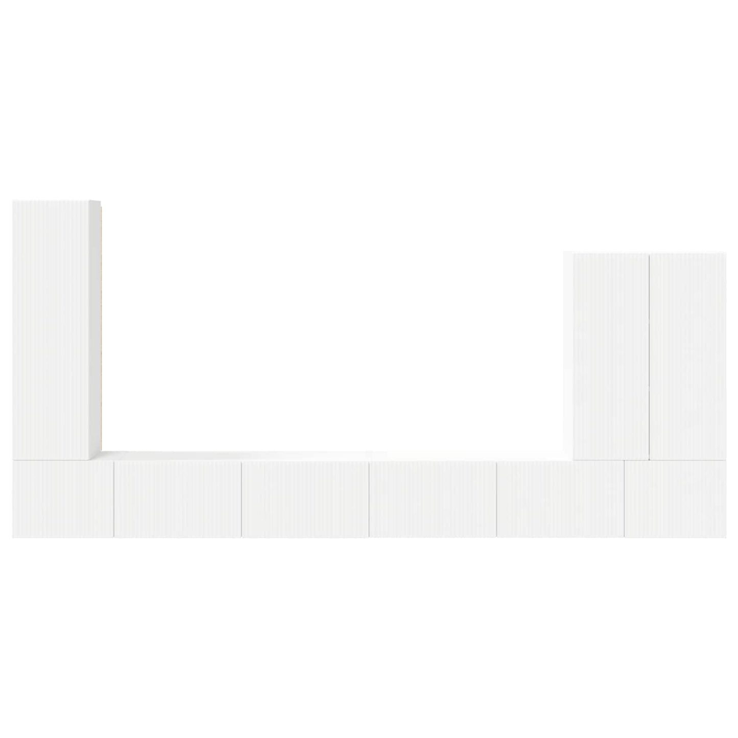 TV Wall Cabinet Set 6 pcs White
