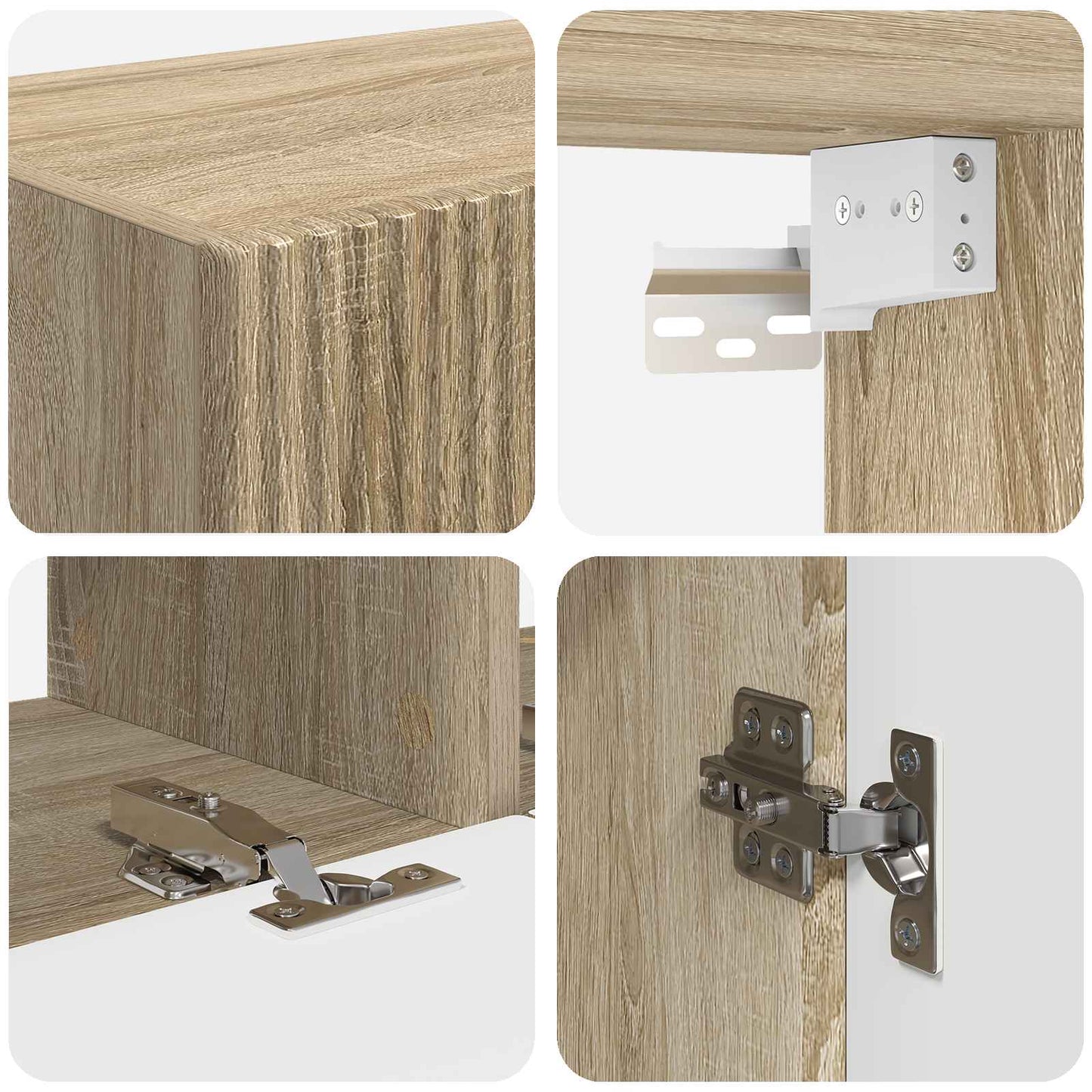 TV Wall Cabinet Set Wall-mounted 6 pcs Sonoma Oak
