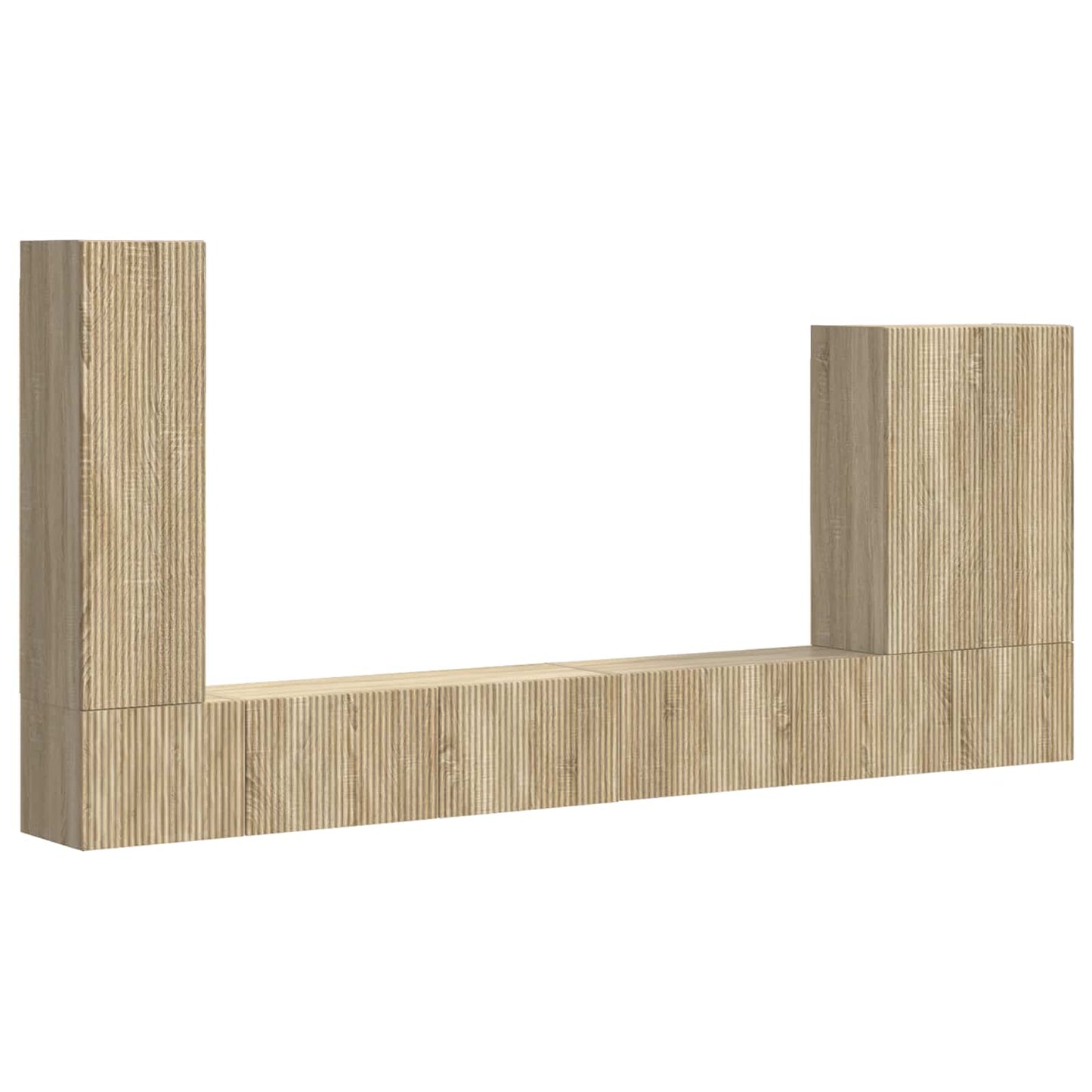 TV Wall Cabinet Set Wall-mounted 6 pcs Sonoma Oak