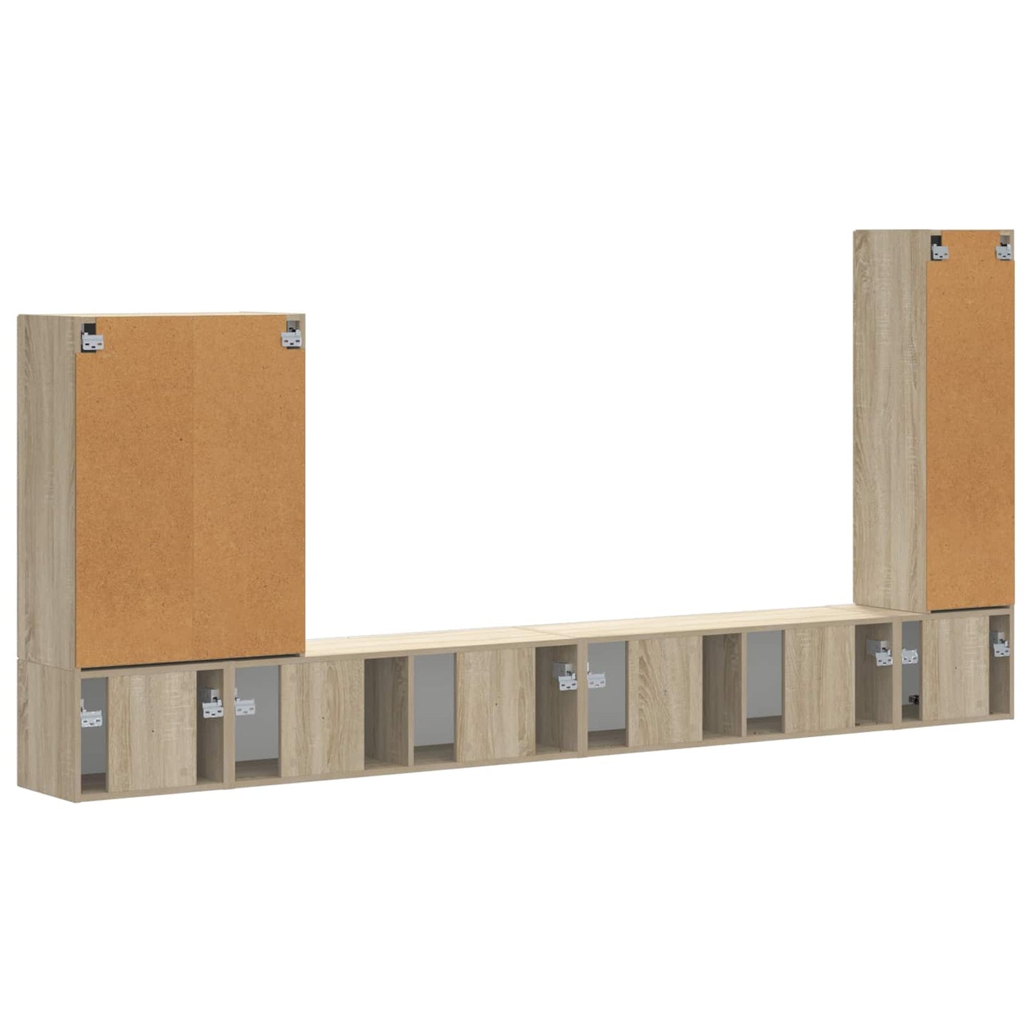 TV Wall Cabinet Set Wall-mounted 6 pcs Sonoma Oak