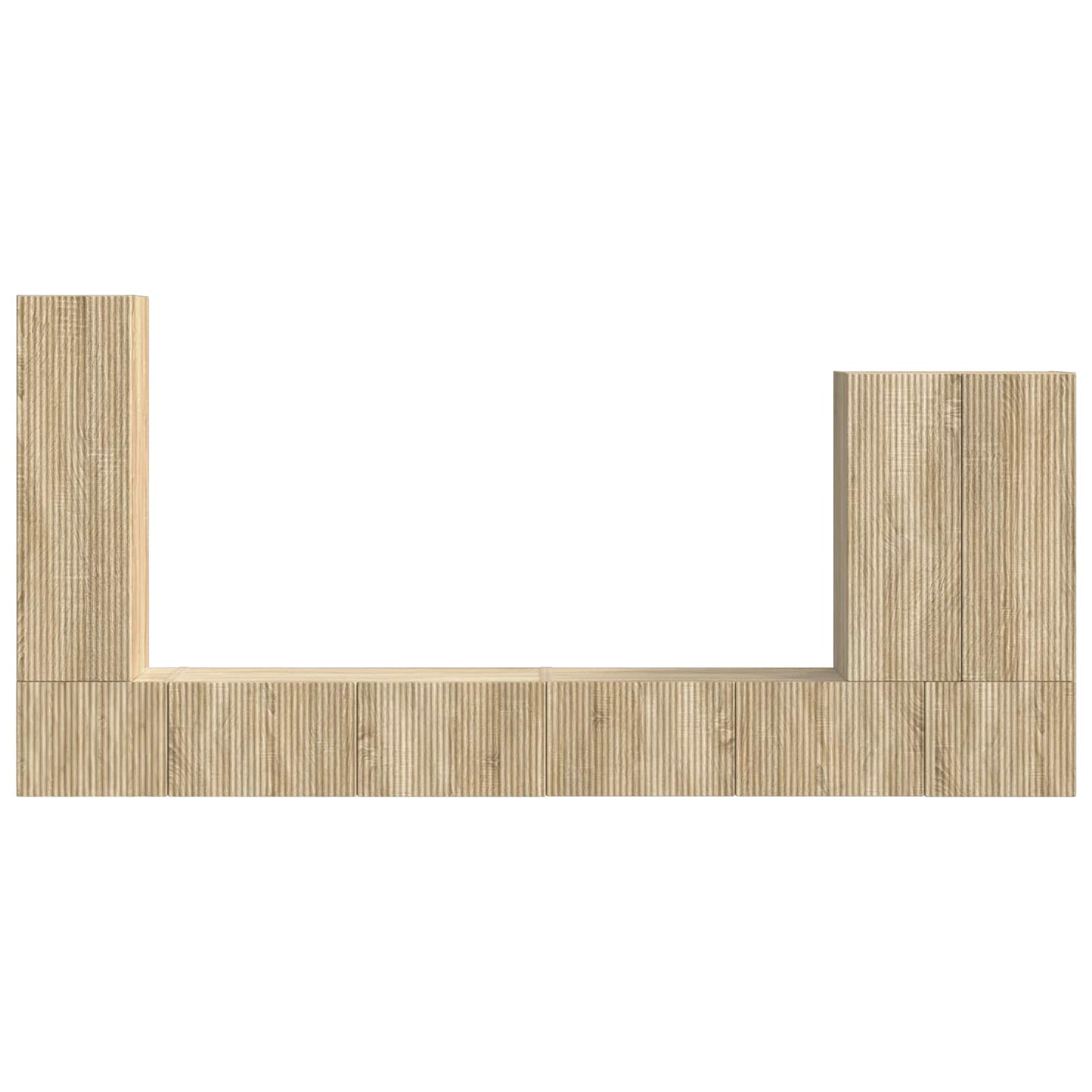 TV Wall Cabinet Set Wall-mounted 6 pcs Sonoma Oak