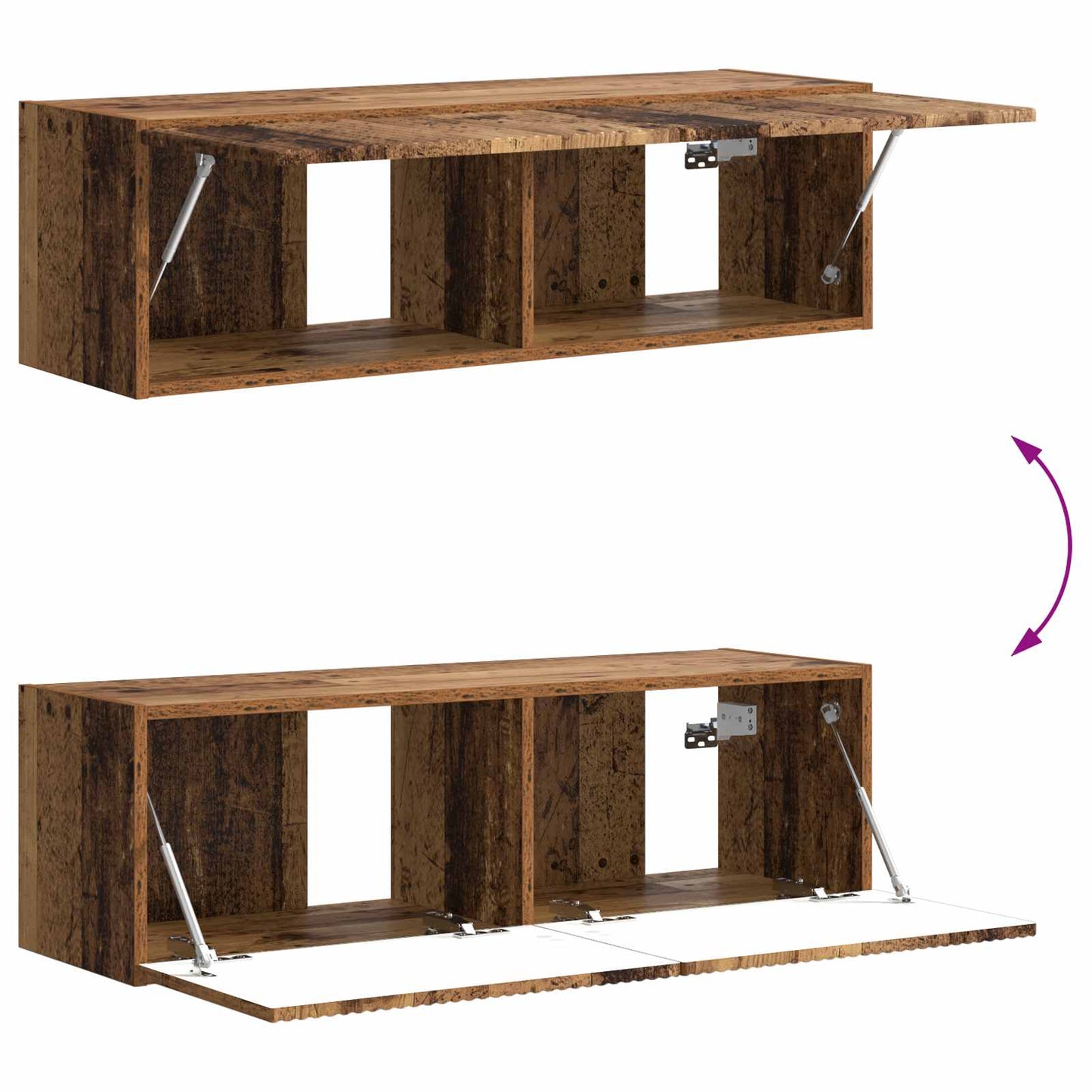 TV Wall Cabinet Set Wall-mounted 6 pcs Old Wood