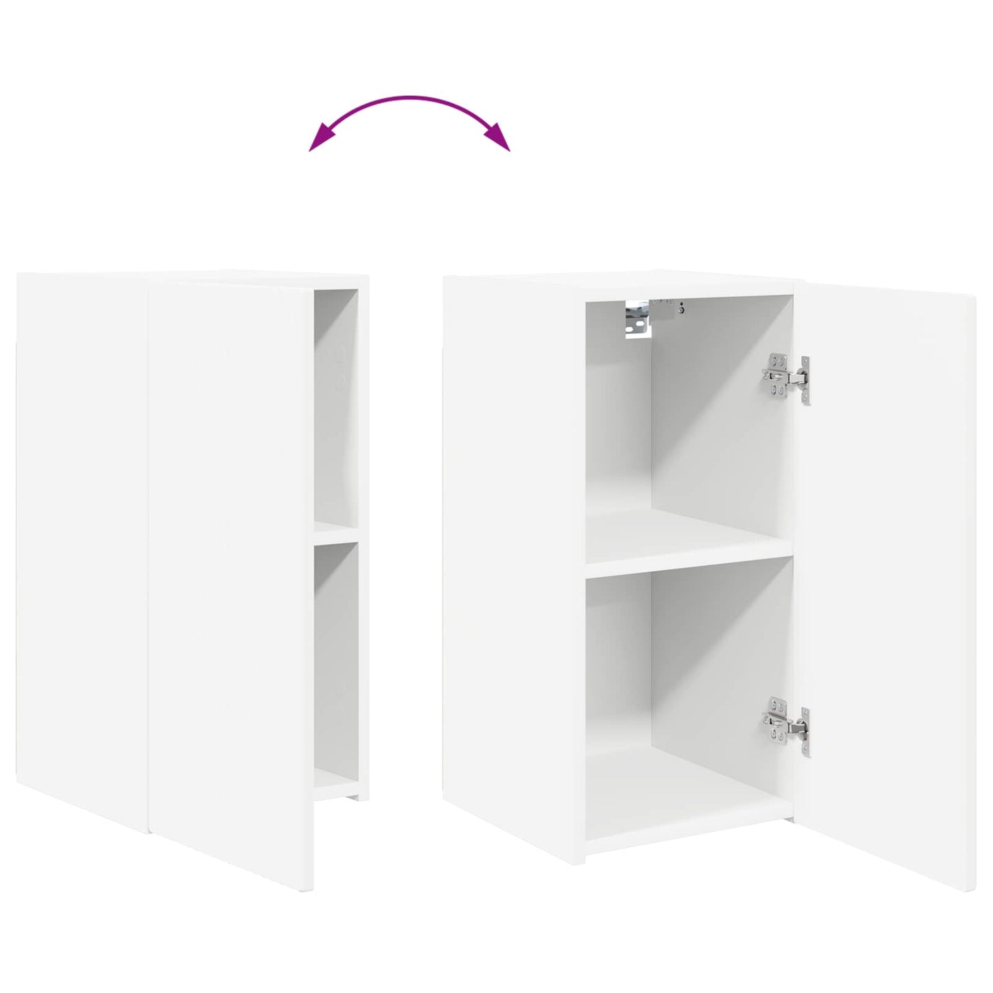 TV Cabinet Set Wall-mounted 2 pcs White Engineered Wood