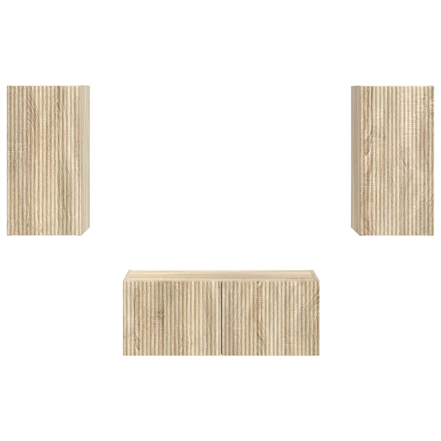 TV Cabinet Set Wall-mounted 2 pcs Sonoma Oak Engineered Wood