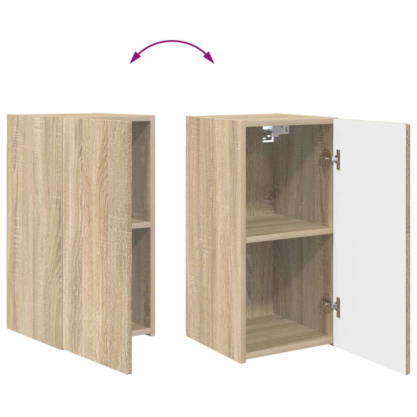 TV Cabinet Set Wall-mounted 2 pcs Sonoma Oak Engineered Wood