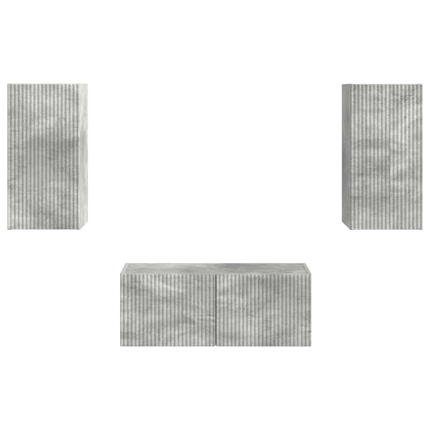 TV Cabinet Set Wall-mounted 2 pcs Concrete Grey Engineered Wood