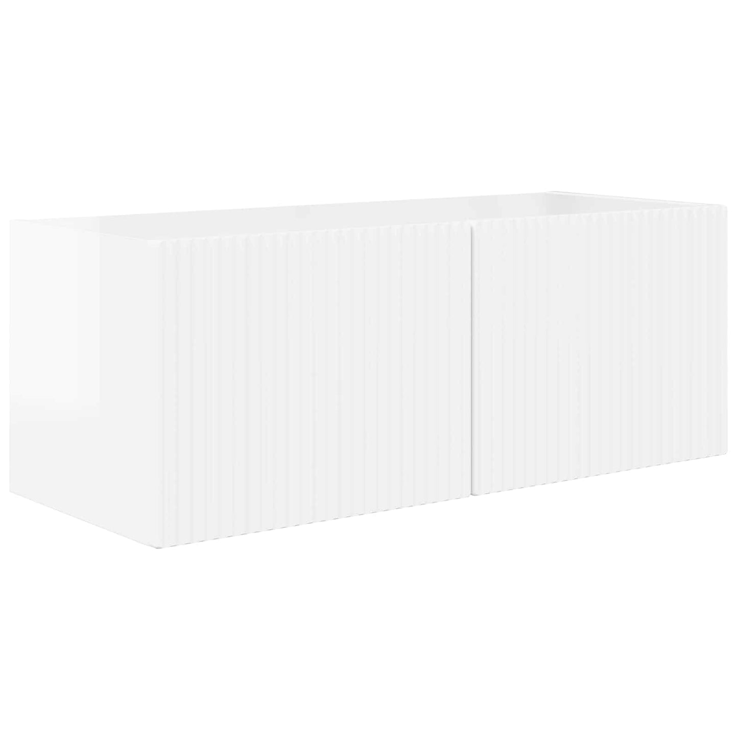 TV Cabinet Set 2 pcs High Gloss White Engineered Wood