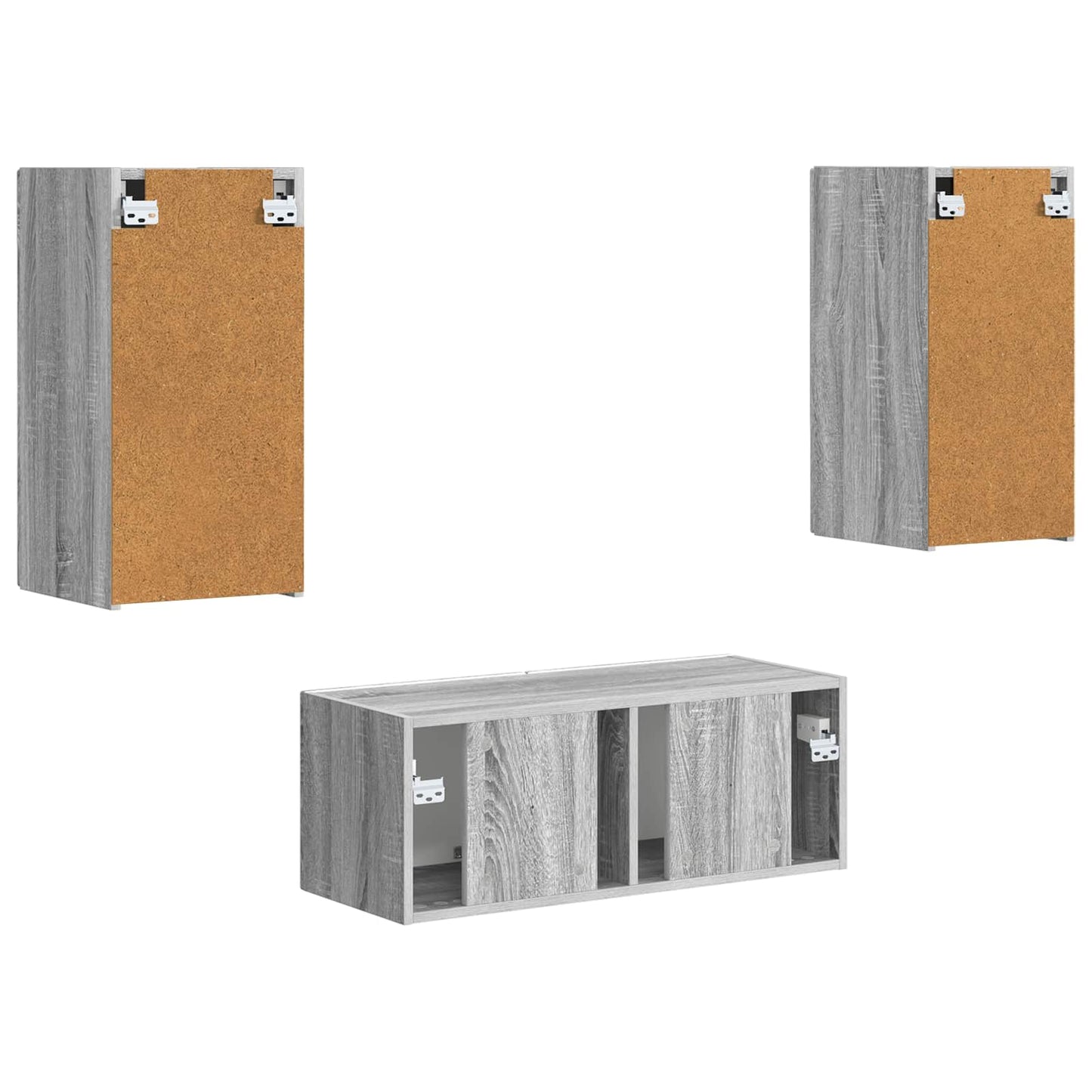 TV Cabinet Set Wall-mounted 2 pcs Grey Sonoma Engineered Wood