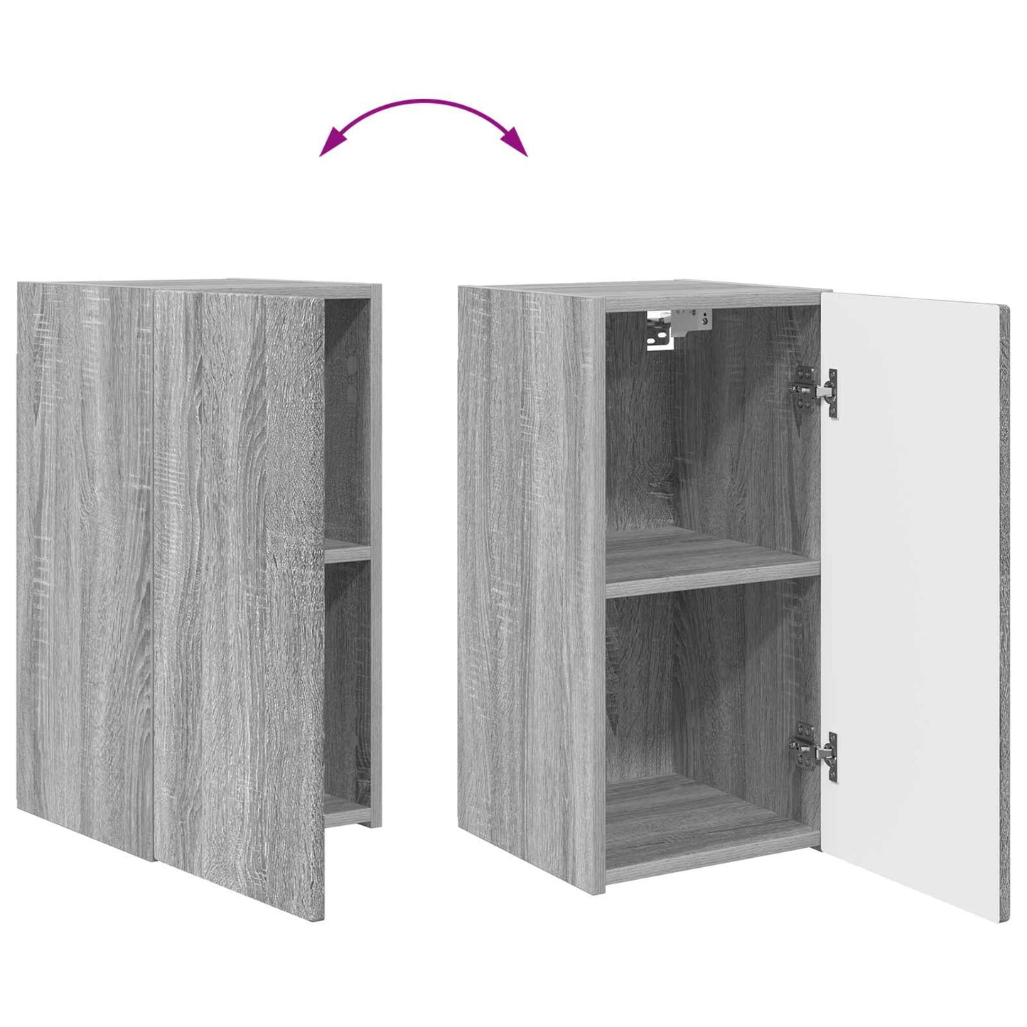 TV Cabinet Set Wall-mounted 2 pcs Grey Sonoma Engineered Wood
