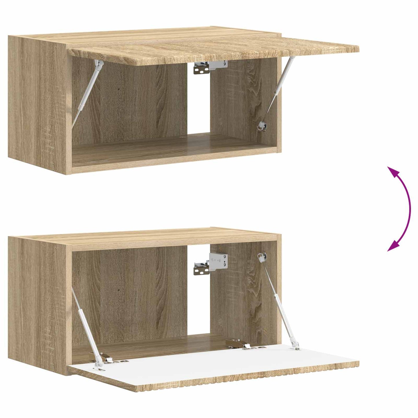 TV Cabinet Set Wall-mounted 2 pcs Sonoma Oak Engineered Wood