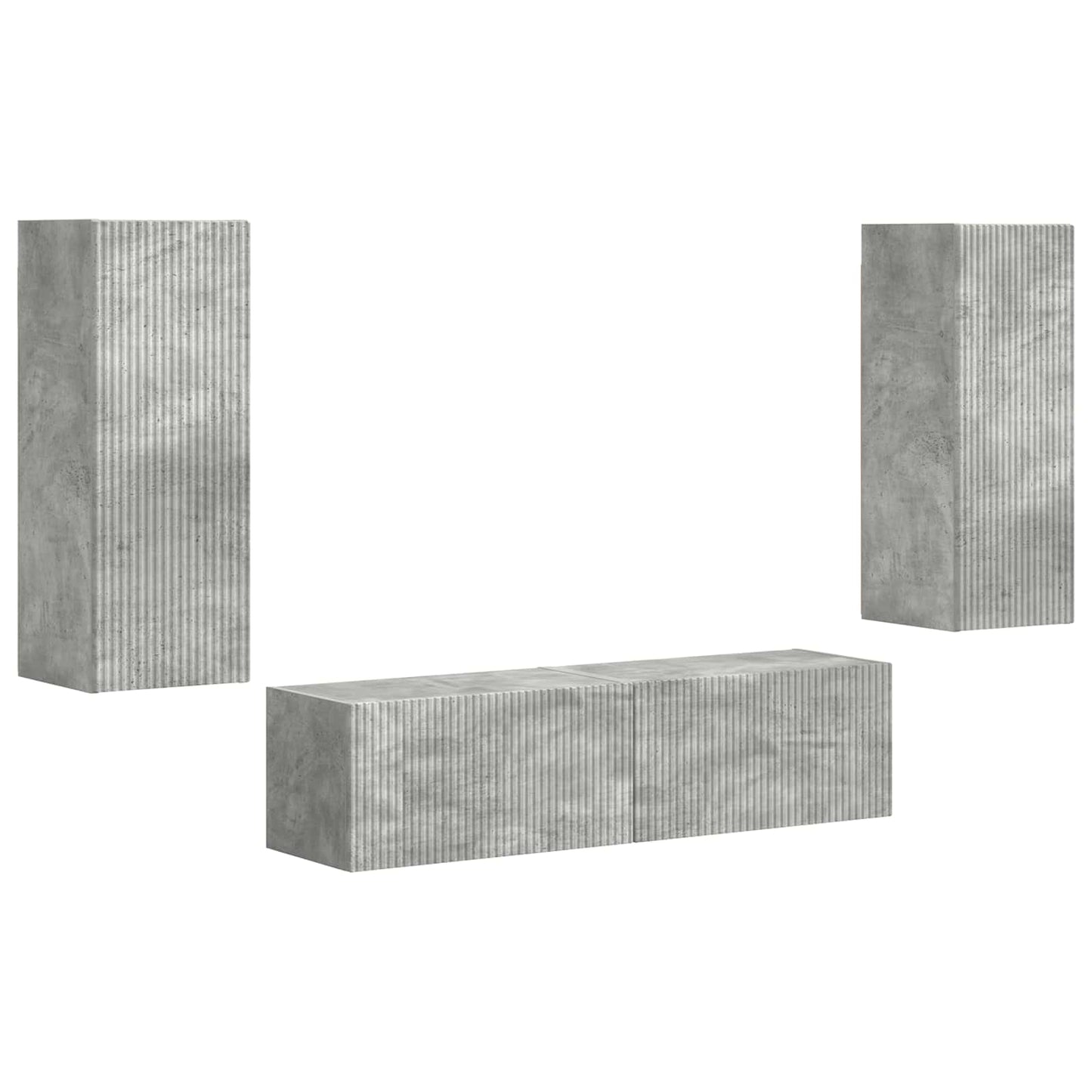 TV Cabinet Set Wall-mounted 2 pcs Concrete Grey Engineered Wood
