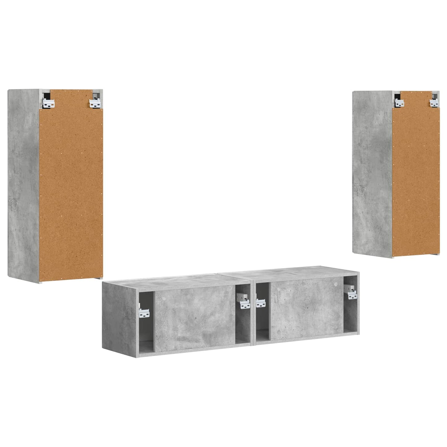 TV Cabinet Set Wall-mounted 2 pcs Concrete Grey Engineered Wood