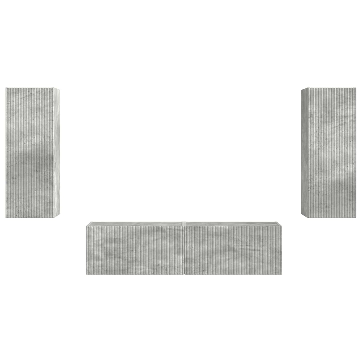 TV Cabinet Set Wall-mounted 2 pcs Concrete Grey Engineered Wood