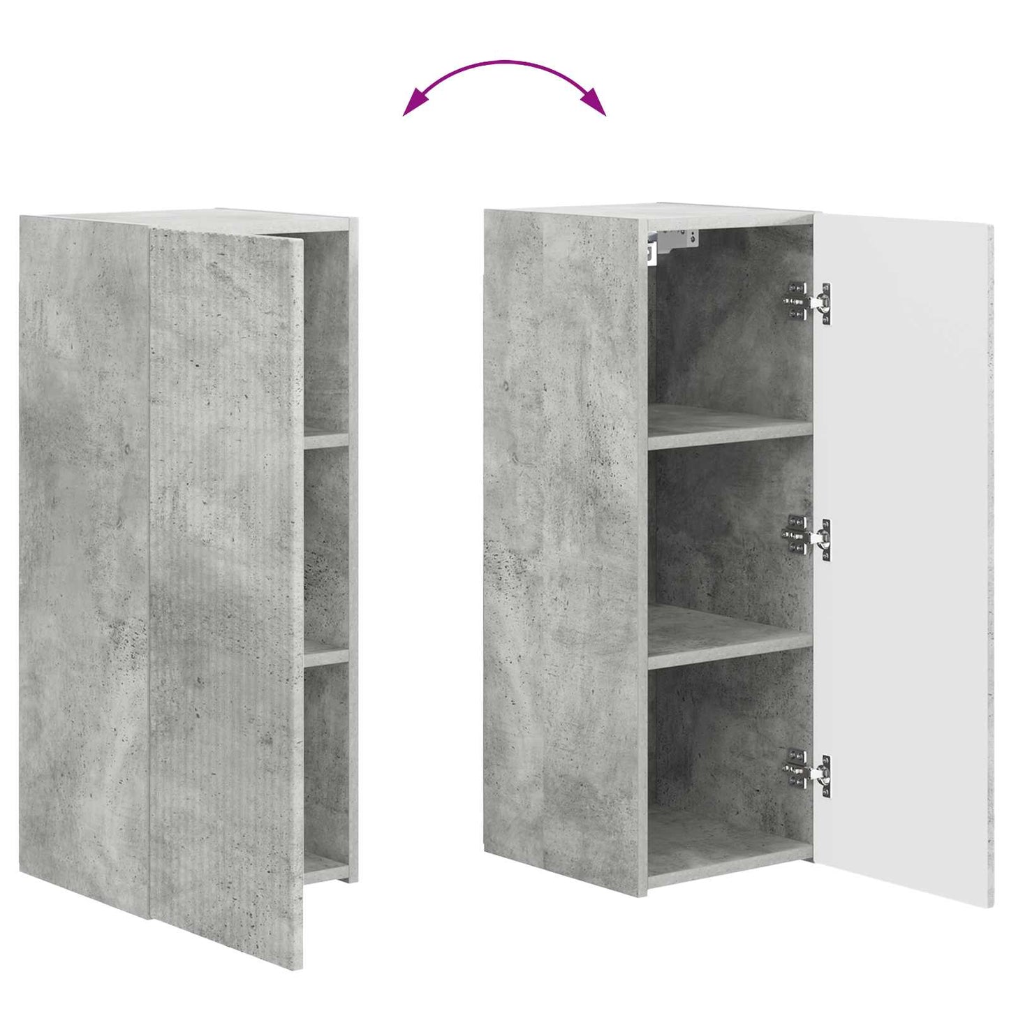 TV Cabinet Set Wall-mounted 2 pcs Concrete Grey Engineered Wood