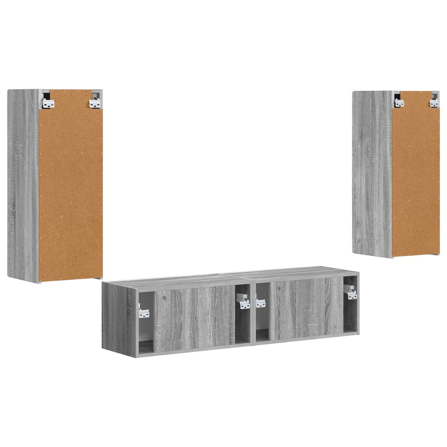 TV Cabinet Set Wall-mounted 2 pcs Grey Sonoma Engineered Wood