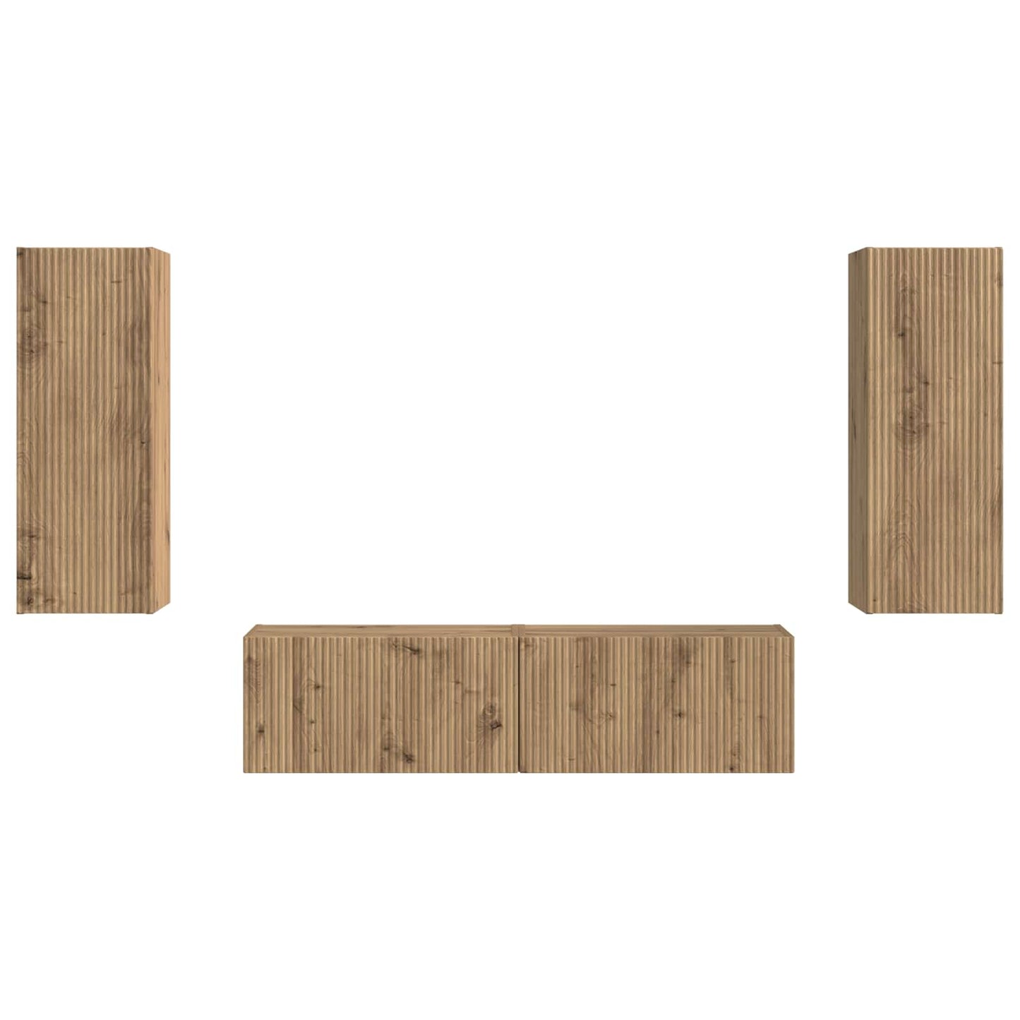 TV Cabinet Set Wall-mounted 2 pcs Artisan Oak Engineered Wood