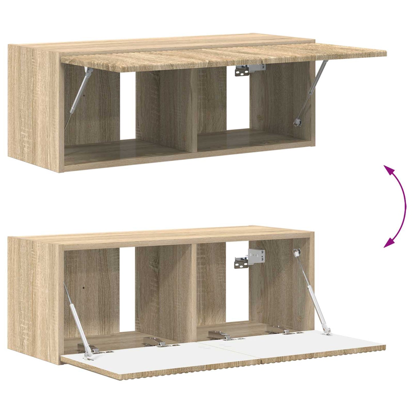 TV Cabinet Set Wall-mounted 3 pcs Sonoma Oak Engineered Wood