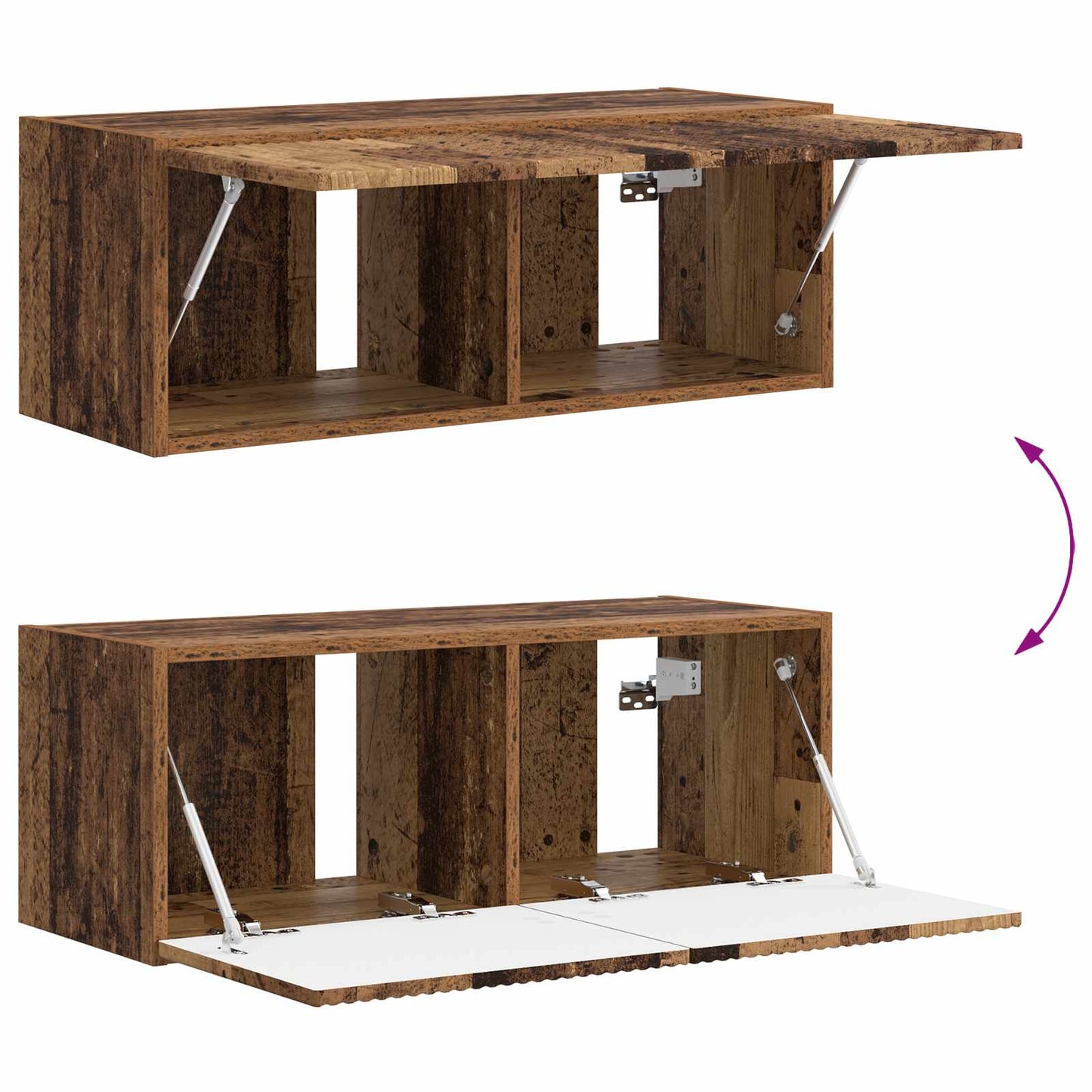 TV Cabinet Set Wall-mounted 3 pcs Old Wood Engineered Wood