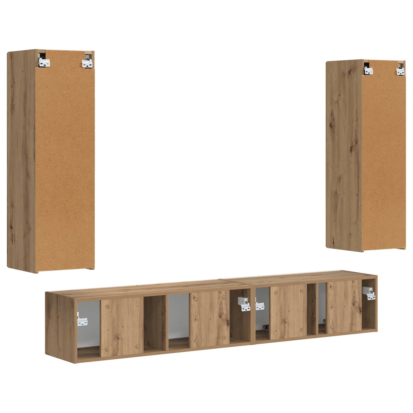 TV Cabinet Set 3 pcs Artisan Oak Engineered Wood