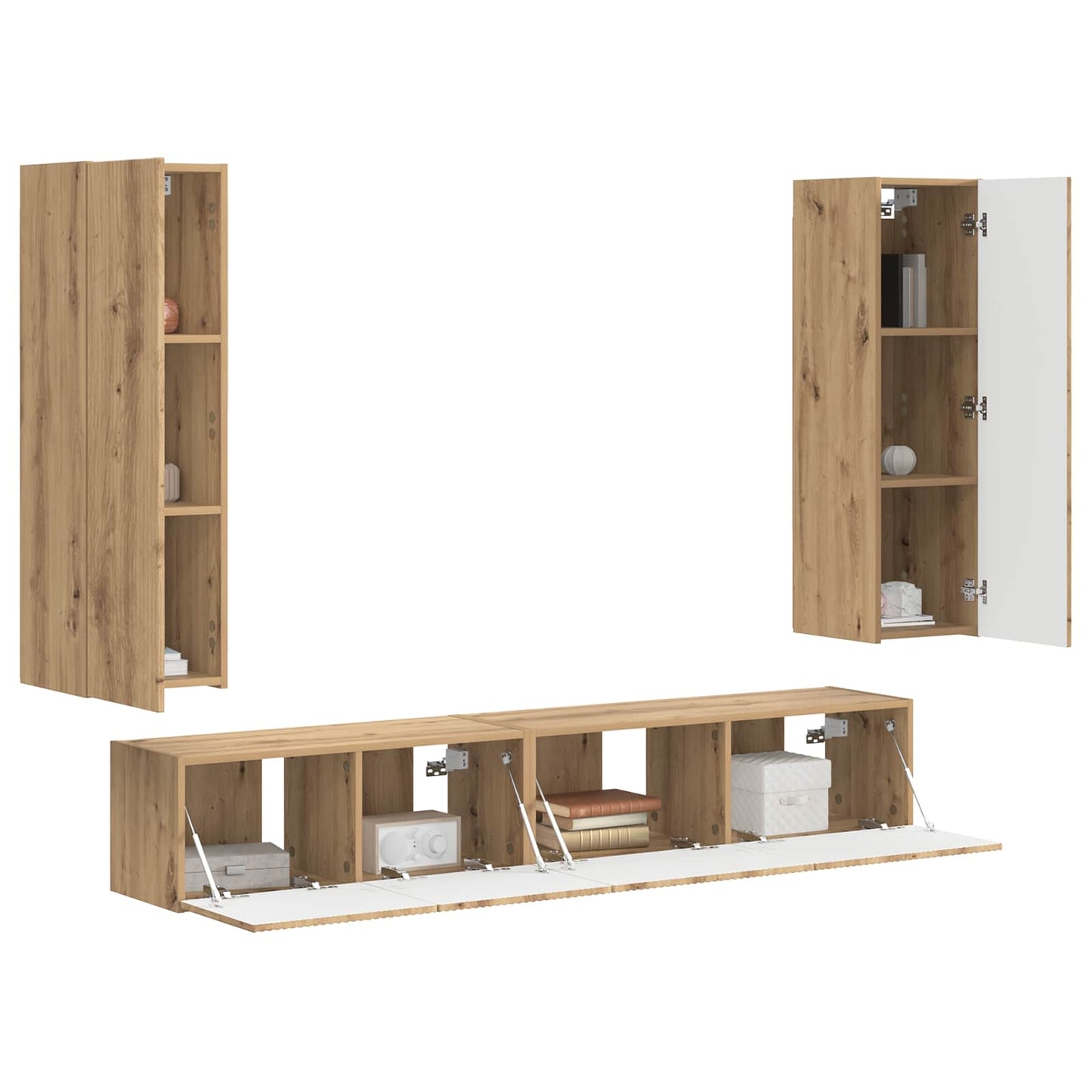 TV Cabinet Set 3 pcs Artisan Oak Engineered Wood