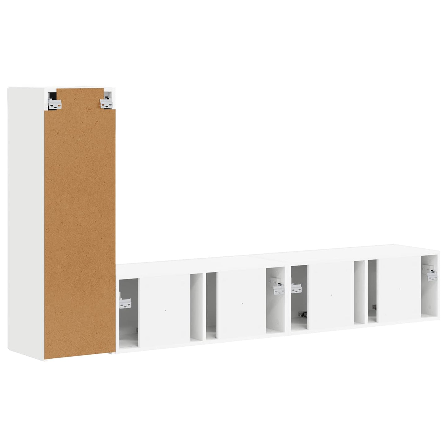 TV Cabinet Set Wall-mounted 3 pcs White Engineered Wood