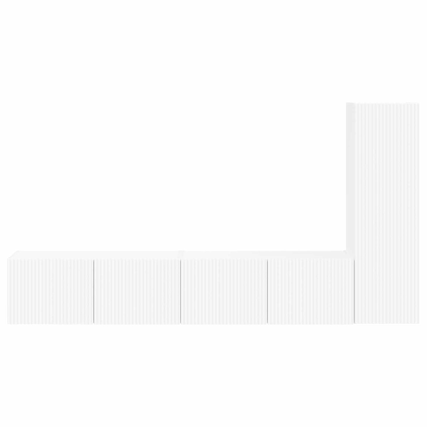 TV Cabinet Set Wall-mounted 3 pcs White Engineered Wood