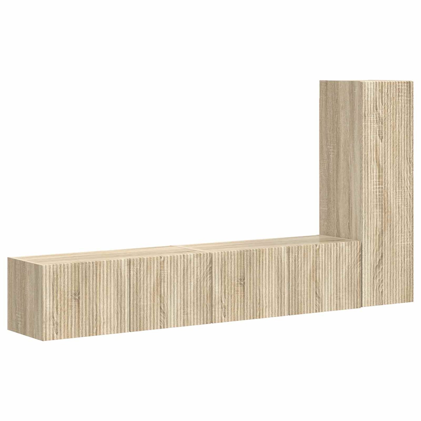 TV Cabinet Set Wall-mounted 3 pcs Sonoma Oak Engineered Wood