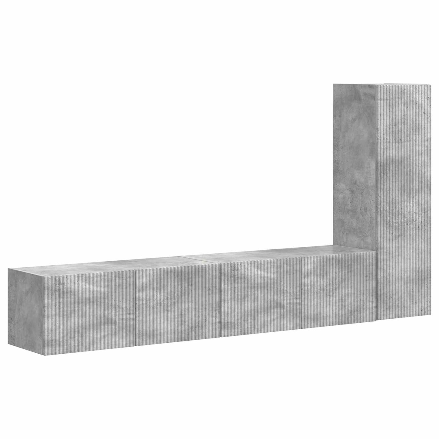 TV Cabinet Set Wall-mounted 3 pcs Concrete Grey Engineered Wood