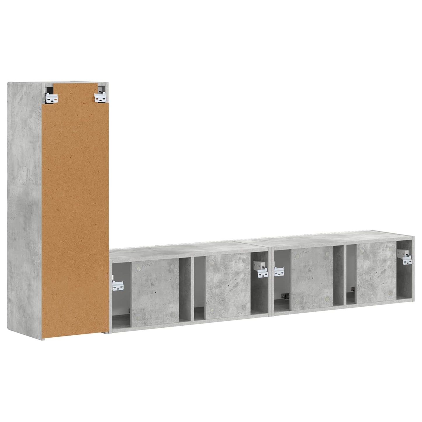TV Cabinet Set Wall-mounted 3 pcs Concrete Grey Engineered Wood