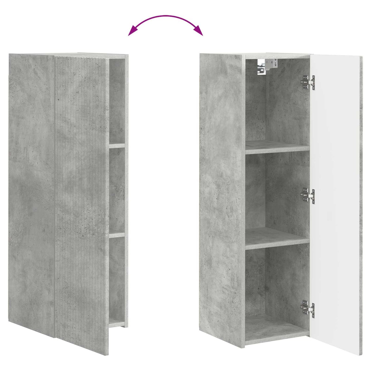 TV Cabinet Set Wall-mounted 3 pcs Concrete Grey Engineered Wood