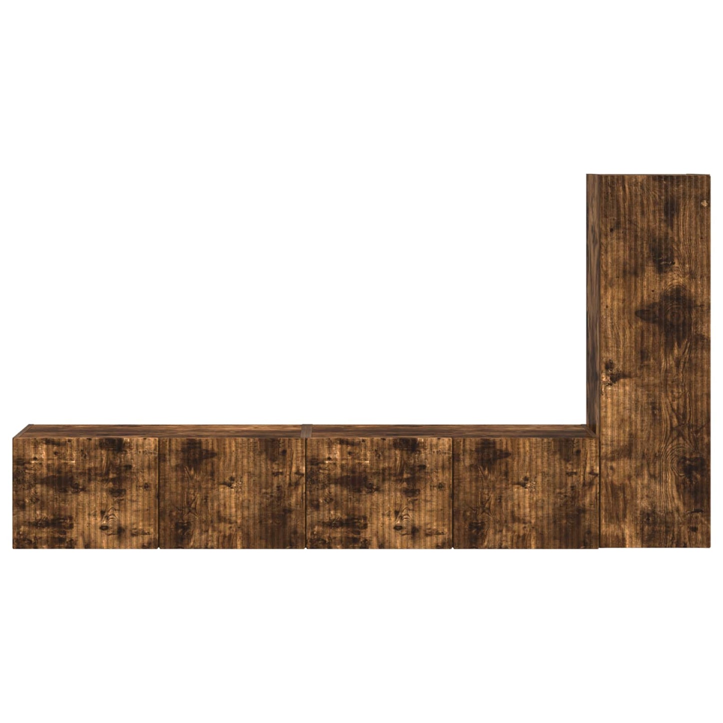 TV Cabinet Set Wall-mounted 3 pcs Smoked Oak Engineered Wood