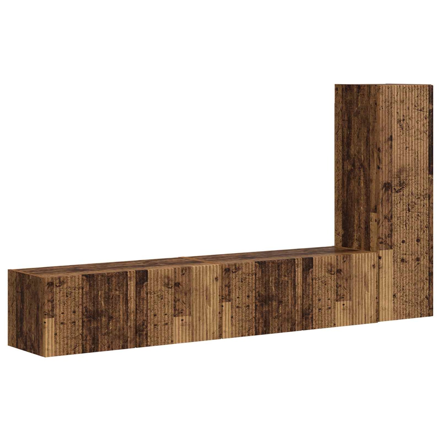 TV Cabinet Set Wall-mounted 3 pcs Old Wood Engineered Wood