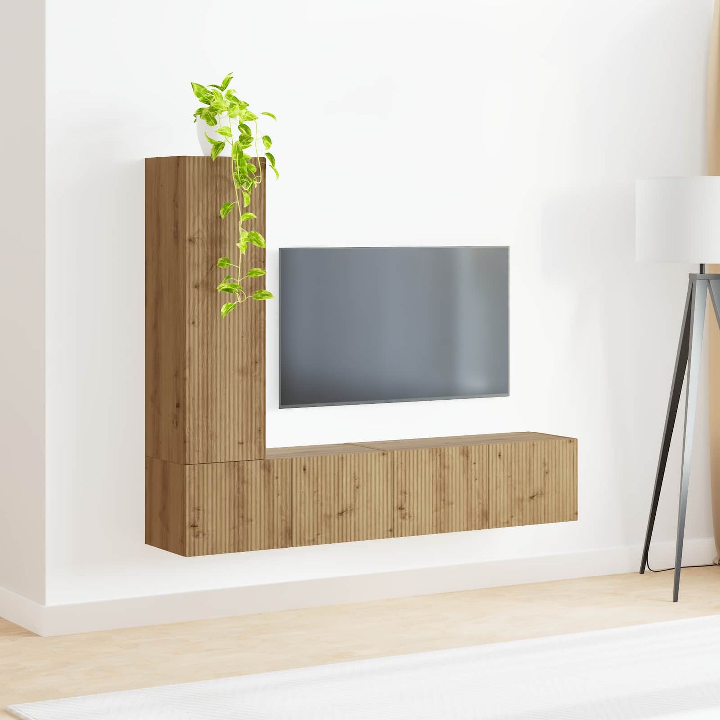 TV Cabinet Set Wall-mounted 3 pcs Artisan Oak Engineered Wood