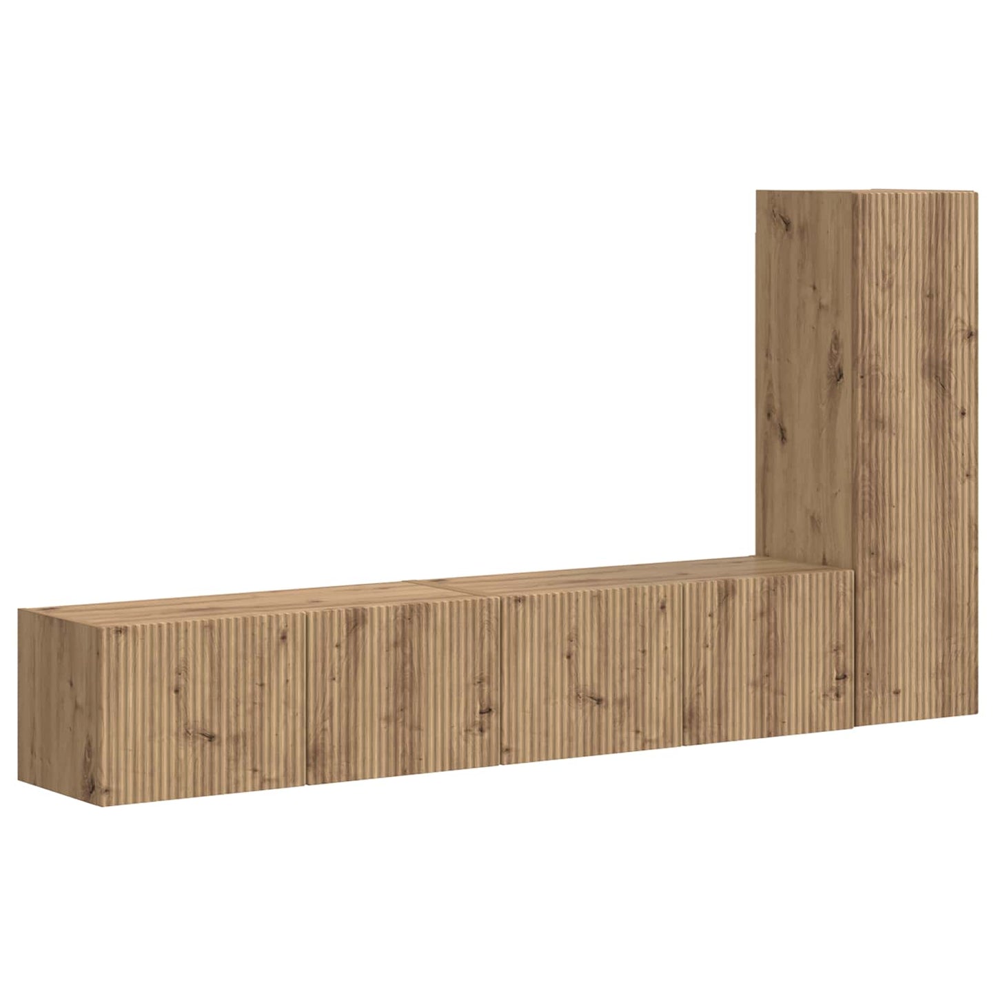 TV Cabinet Set Wall-mounted 3 pcs Artisan Oak Engineered Wood