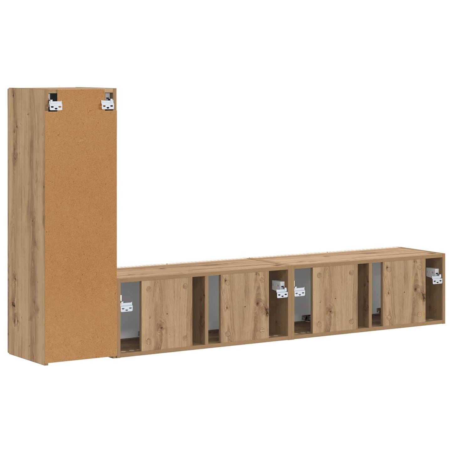 TV Cabinet Set Wall-mounted 3 pcs Artisan Oak Engineered Wood