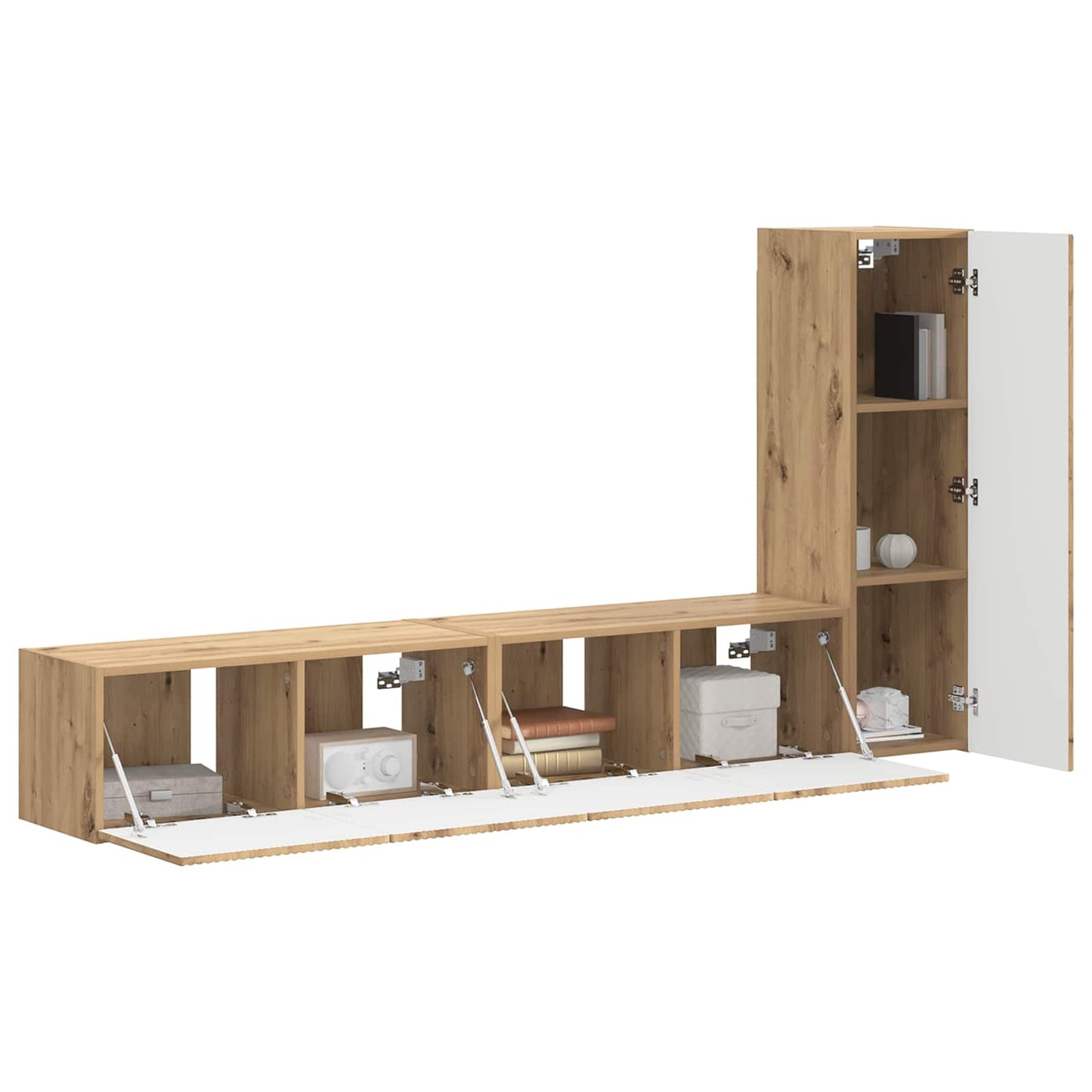 TV Cabinet Set Wall-mounted 3 pcs Artisan Oak Engineered Wood