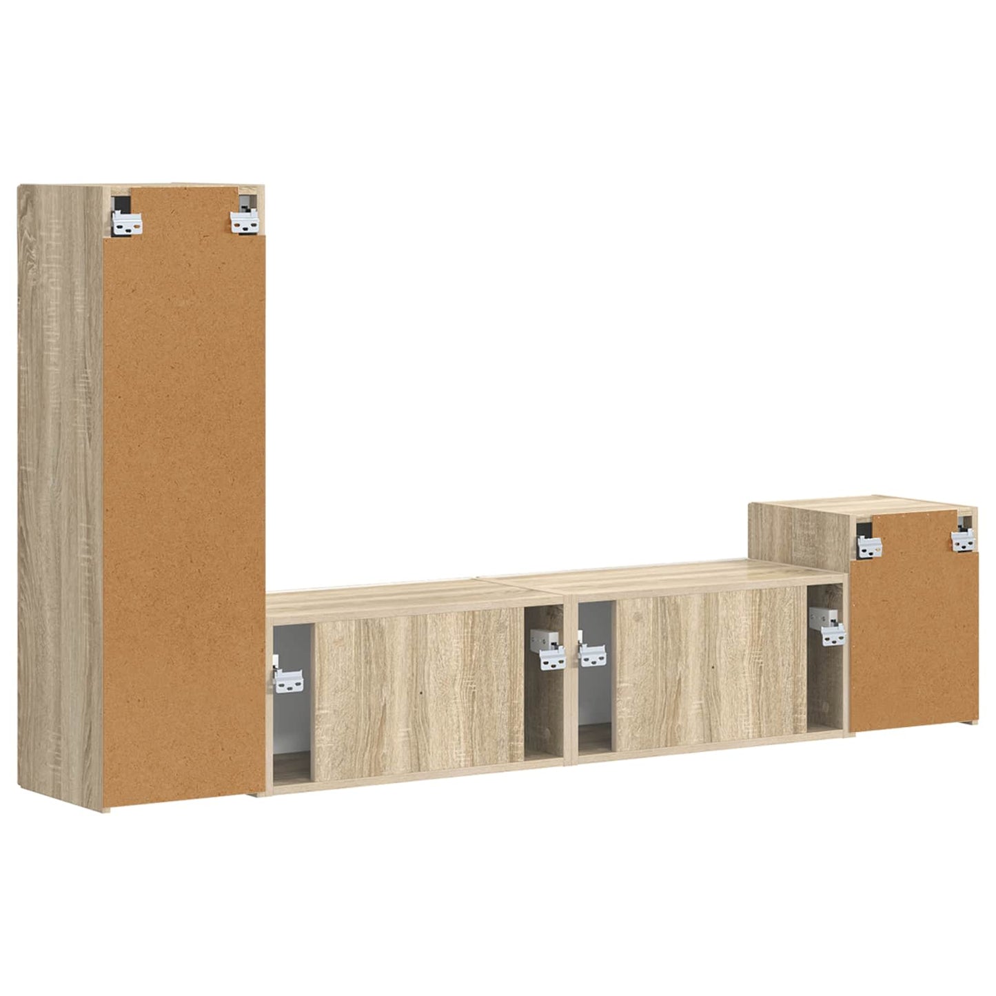 TV Cabinet Set Wall-mounted 4 pcs Sonoma Oak Engineered Wood
