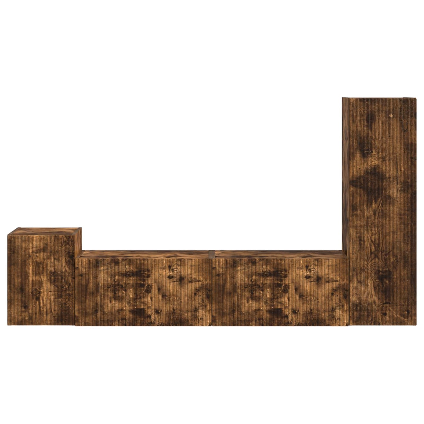 TV Cabinet Set Wall-mounted 4 pcs Smoked Oak Engineered Wood