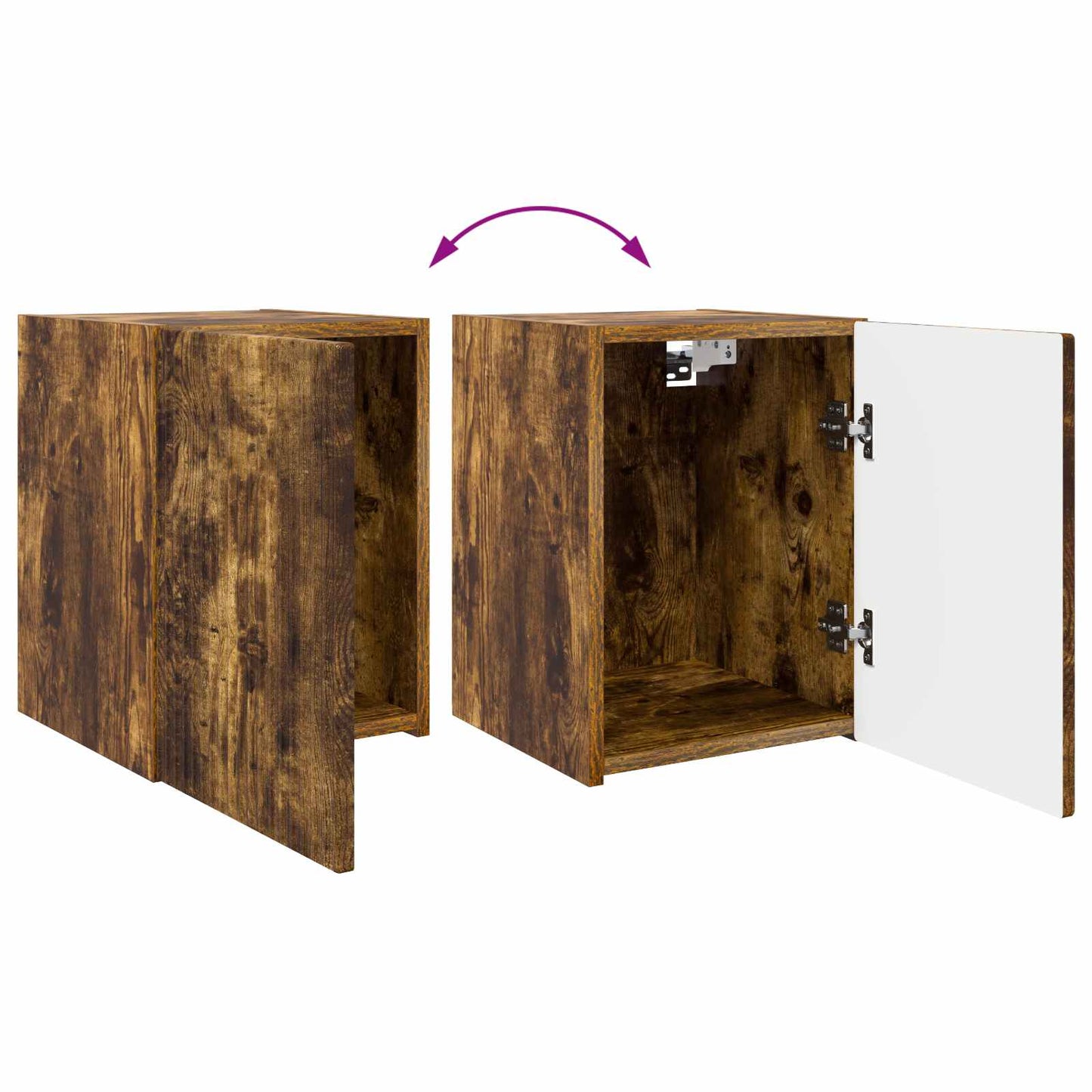 TV Cabinet Set Wall-mounted 4 pcs Smoked Oak Engineered Wood