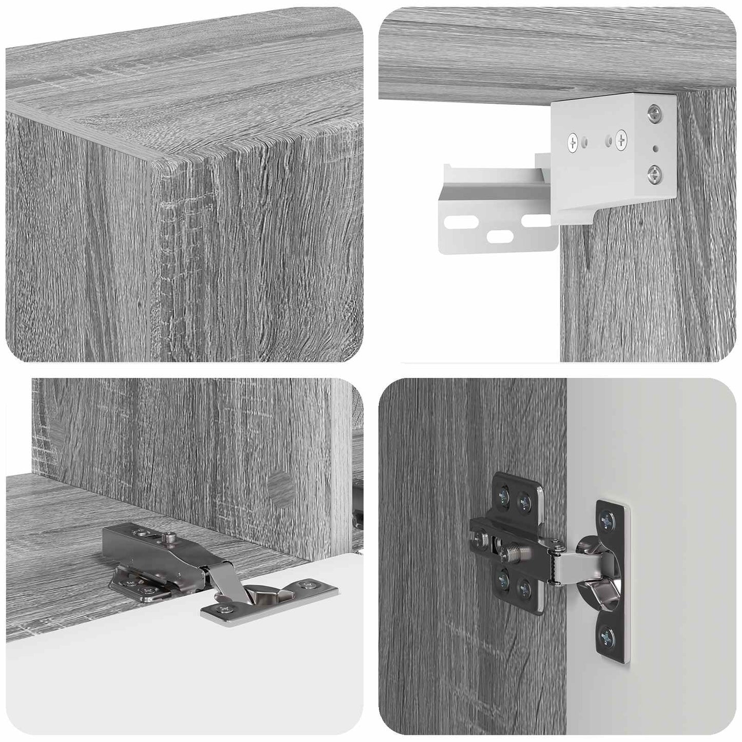 TV Cabinet Set Wall-mounted 4 pcs Grey Sonoma Engineered Wood