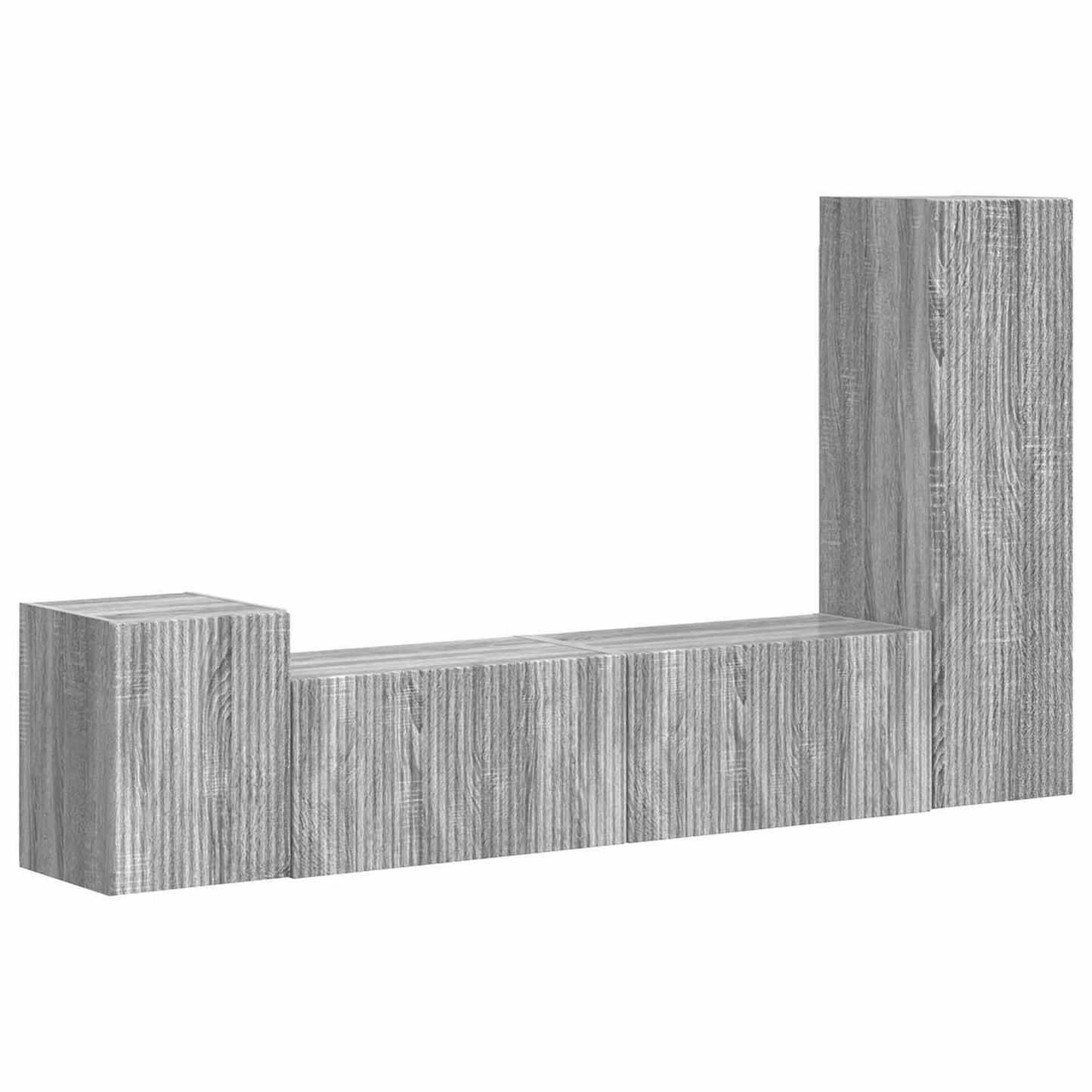 TV Cabinet Set Wall-mounted 4 pcs Grey Sonoma Engineered Wood