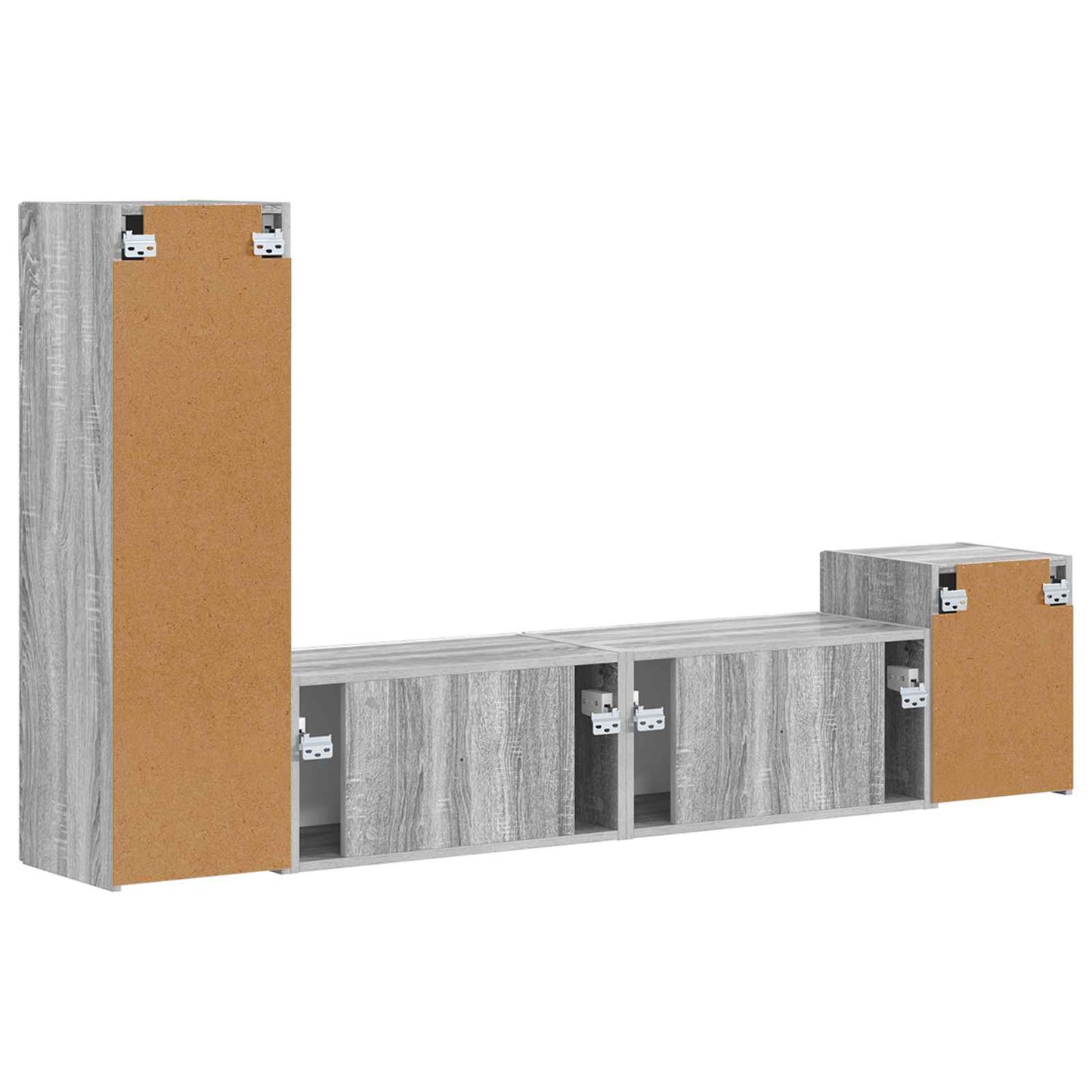 TV Cabinet Set Wall-mounted 4 pcs Grey Sonoma Engineered Wood